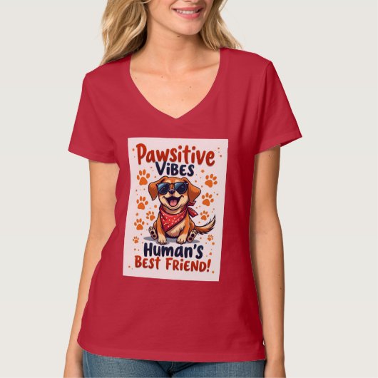 人の最高の友達 かわいい犬 Tシャツ (正面)