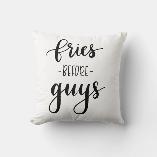 人の枕の前の揚げ物 クッション (正面)