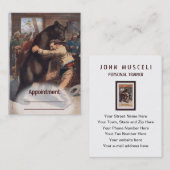 人の格闘くま-ヴィンテージのLithoのアポイントメントカード 予約カード (正面/裏面)