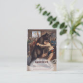 人の格闘くま-ヴィンテージのLithoのアポイントメントカード 予約カード (スタンド正面)