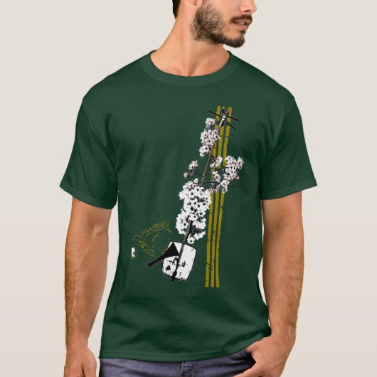 人の桜Shamisen Tシャツ (正面)