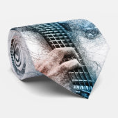 人の水彩画のギターのタイ ネクタイ (ロール)