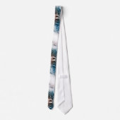 人の水彩画のギターのタイ ネクタイ (裏面)