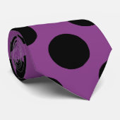 人の水玉模様の服タイ-紫色の黒 ネクタイ (ロール)