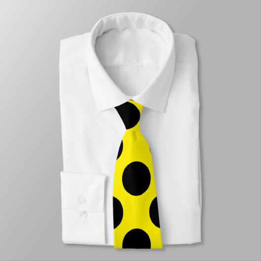 人の水玉模様の服タイ-黄色の黒 ネクタイ (タイ)
