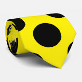 人の水玉模様の服タイ-黄色の黒 ネクタイ (ロール)