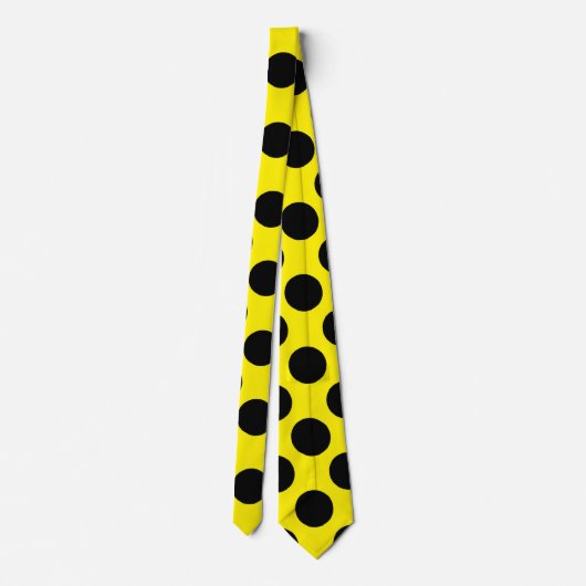 人の水玉模様の服タイ-黄色の黒 ネクタイ (裏面)