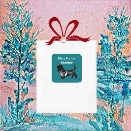 人の永遠の友達 犬 フォークアート フラワー デコレーション スクエアシール