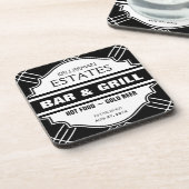 人の洞窟のためのパーソナライズなバーの印 コースター (左側)