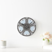 人の洞窟のハブ帽子のホイールキャップ車はタイヤの車輪に縁を付けます ラウンド壁時計 (ホーム)