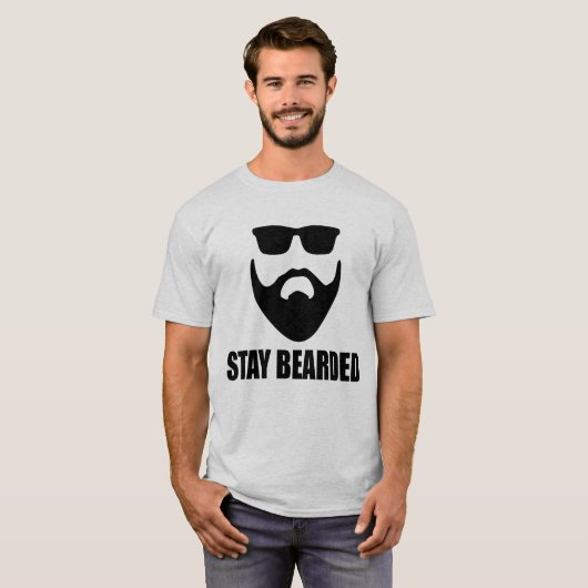 人の滞在の髭があるひげのTシャツ Tシャツ (正面フル)