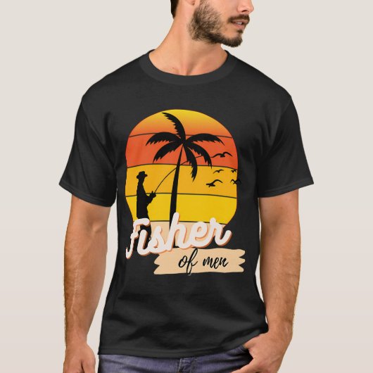 人の漁師 キリスト教 Tシャツ (正面)
