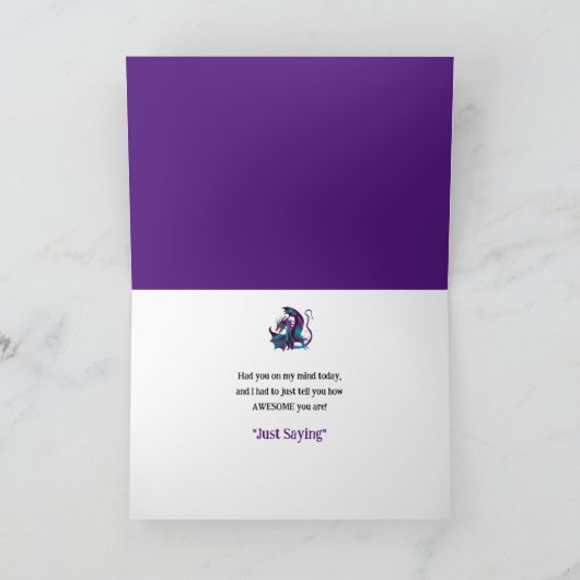 人の激素晴らししいドラゴンシェード紫色のブルース カード (内部)