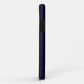 人の濃紺の白い競争のストライプなイニシャル Case-Mate iPhoneケース (裏面/右)