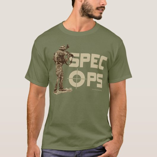 人の疲労の緑のTシャツのSpec Ops Tシャツ (正面)