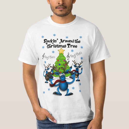 人の粘着性のクリスマスの休日のワイシャツ Tシャツ (正面)