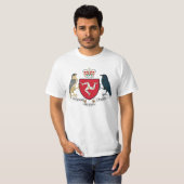 人の紋章付き外衣- Manx紋章の島 Tシャツ (正面フル)