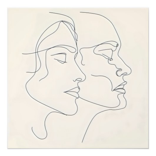 人の線画 フォトプリント            (正面)