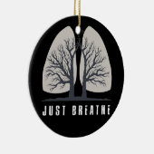 人の肺前向き科考える学を吸う セラミックオーナメント (右)