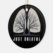 人の肺前向き科考える学を吸う セラミックオーナメント (左)