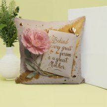 人の背後に素晴らしある素晴らし装飾用クッション