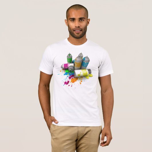 人の落書きのスプレー式塗料はTシャツを缶詰にします Tシャツ (正面フル)