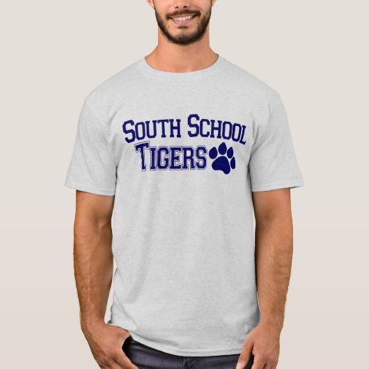 人の足を搭載する灰色のトラのワイシャツ(サイズを選んで下さい) Tシャツ (正面)