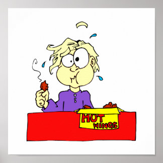 人の食べ物熱い翼の漫画ホット ポスター