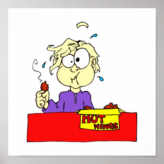 人の食べ物熱い翼の漫画ホット ポスター (正面)