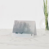 人の馬及び乳母車の雪のランカスター郡アマン派のPA カード (正面)