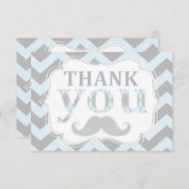 人の髭のシェブロンの小さいプリントは感謝していしています サンキューカード (正面/裏面)