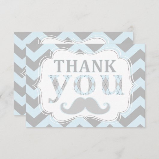 人の髭のシェブロンの小さいプリントは感謝していしています サンキューカード (正面/裏面)