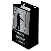 人の魚釣りのテーマのハッピーバースデーのギフトバッグ スモールペーパーバッグ (裏面アングル)