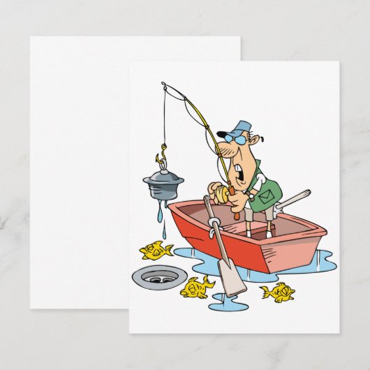 人の魚釣りの招待状 招待状 (正面/裏面)