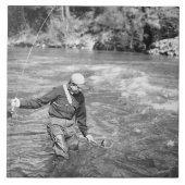 人の魚釣り タイル (正面)
