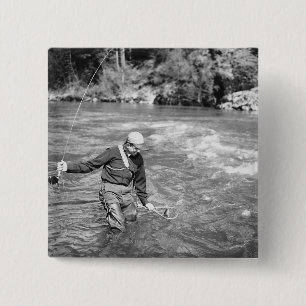 人の魚釣り 缶バッジ