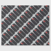 人の黒いスーツおよび赤いタイの包装紙 ラッピングペーパー (フラット)