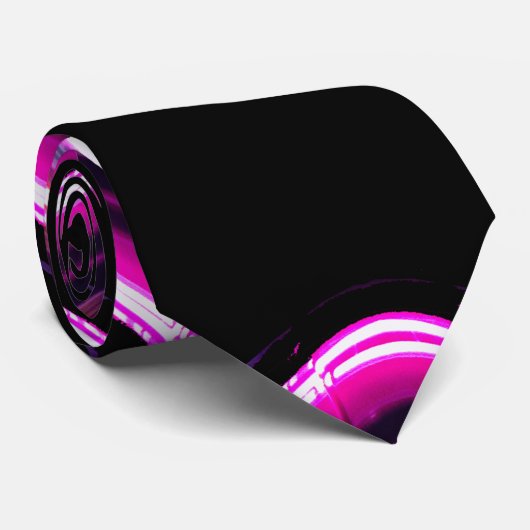 人の黒いネオンポップアートのファッションのタイ ネクタイ (ロール)