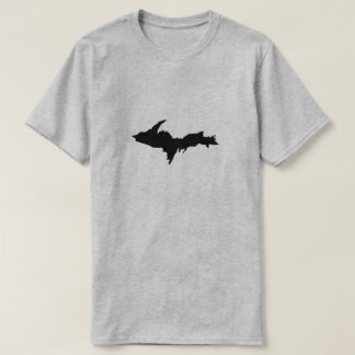 人の黒い上部半島のロゴのワイシャツ Tシャツ