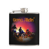 人の10代のな男の子のモトクロスのモーターバイクの乗馬 フラスク (正面)