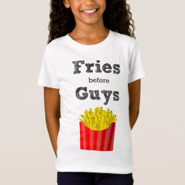 人の10代のなTシャツの前の揚げ物 Tシャツ