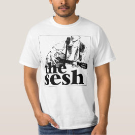人の"sesh"のロゴの白 tシャツ