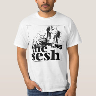 人の"sesh"のロゴの白 tシャツ