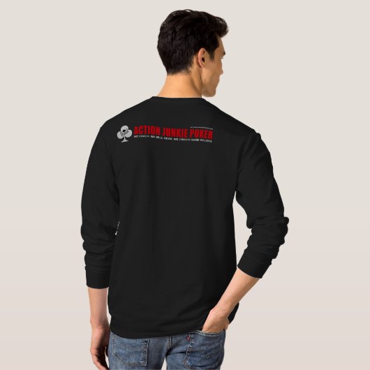 人のAJPの長袖のワイシャツ Tシャツ (裏面フル)