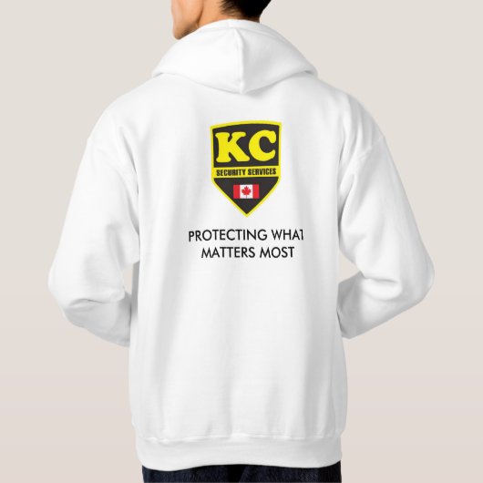 人のBASICの白のフード付きスウェットシャツ パーカ (裏面)