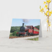 人のCastletownの島の蒸気の列車 カード (黄色い花)
