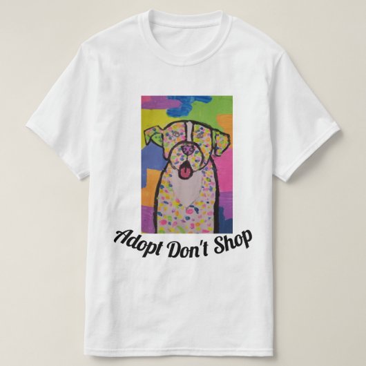 人のTシャツのカラフルな犬のデザイン Tシャツ (デザイン正面)