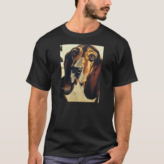 人のTシャツのバセットハウンドのデザイン Tシャツ (正面)