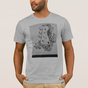 人のTシャツのベースギターのスケッチ。 Tシャツ