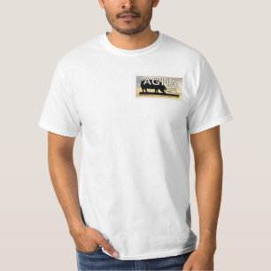 人のTシャツのAGHAのロゴ Tシャツ